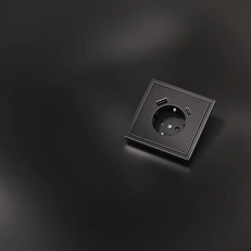 Изображение Накладка для розетки с заземлением и защитными шторками, с USB A+C, S70 Metal (антрацит)