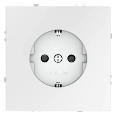 Изображение Розетка встраиваемая VOLTUM S70 с заземлением и защитными шторками 16А (белый матовый)